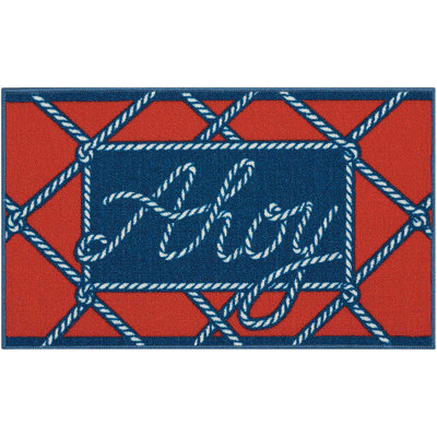 Tapis bleu marine/rouge Custis