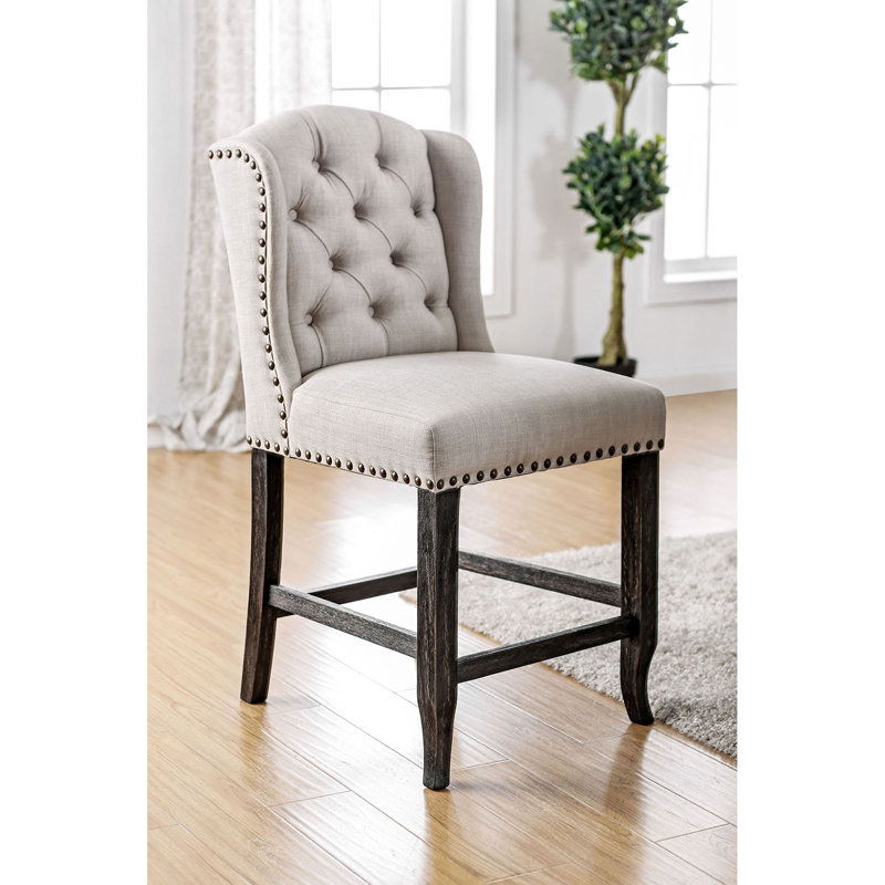 Bafford Bar Stool, Beige, Counter Stool (25.25" Seat Height)