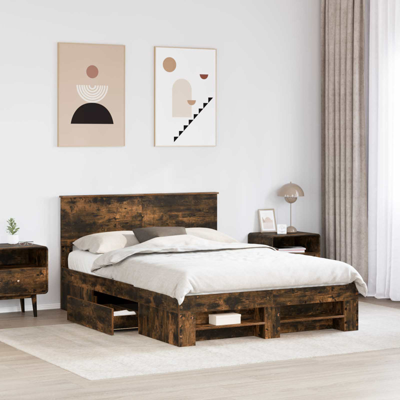 Bed, Smoked Oak, 140 x 190cm