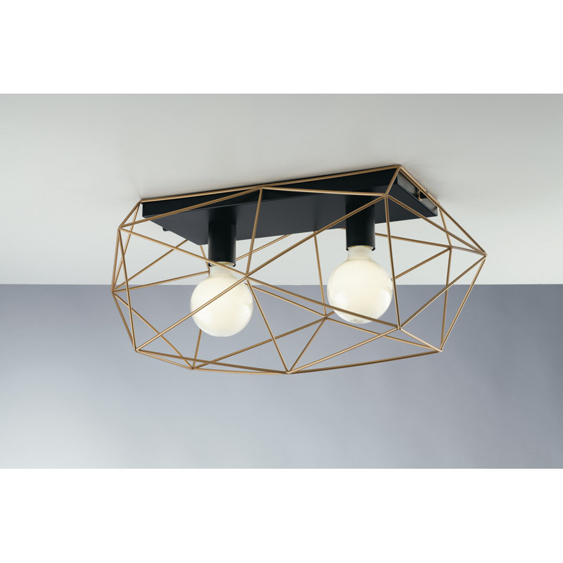Hedy Flush Mount, Black, Gold