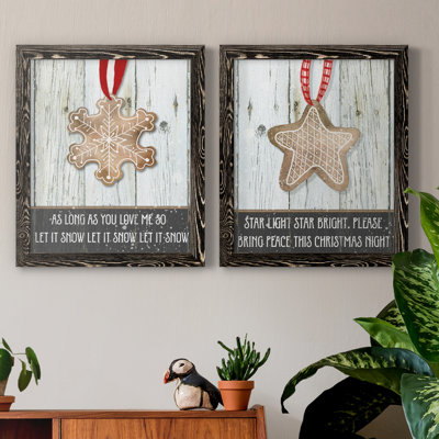 Gingerbread Snowflake - ensemble de 2 reproductions d'art