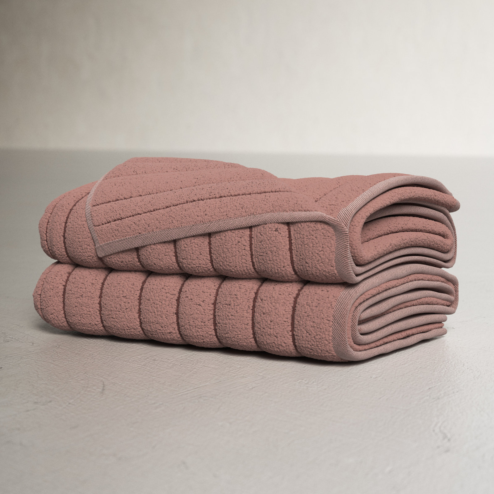 Rachel Turkish Cotton Midweight Ribbed Bath Sheet, Beige