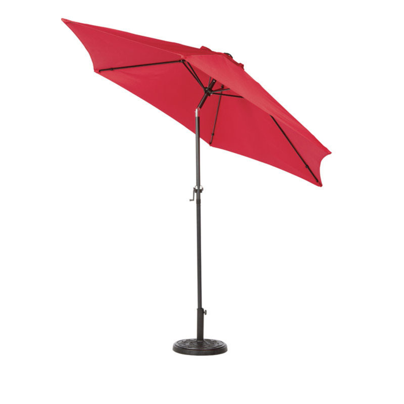 Parasol de marché 9' inclinable patio Barney, rouge