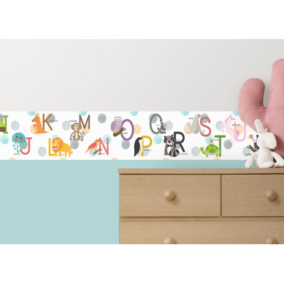 GB30011 Birds in Pines Peel and Stick Wallpaper Border with Foresty and Nature interior styles 10 in Height x 15ft Long, Blue White Pink Yellow Made in USA by Grace and Gardenia Designs