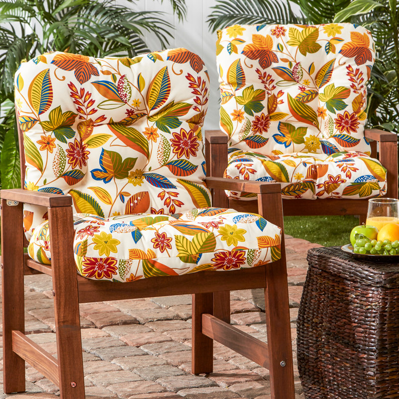 Coussin de chaise d'extérieur Lester, 2, H 21 po x l 21 po x P 21 po, Esprit floral