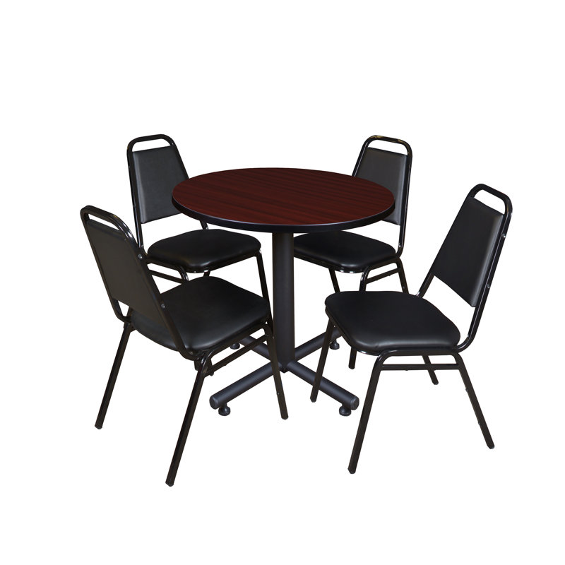 Table de salle à manger Nicklo, Stratifié acajou