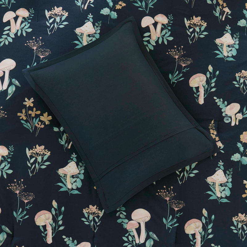 Ensemble d'édredon 3 pièces pour lit simple / simple TG, Twin Sheet Set with 1 Sham, Navy Floral