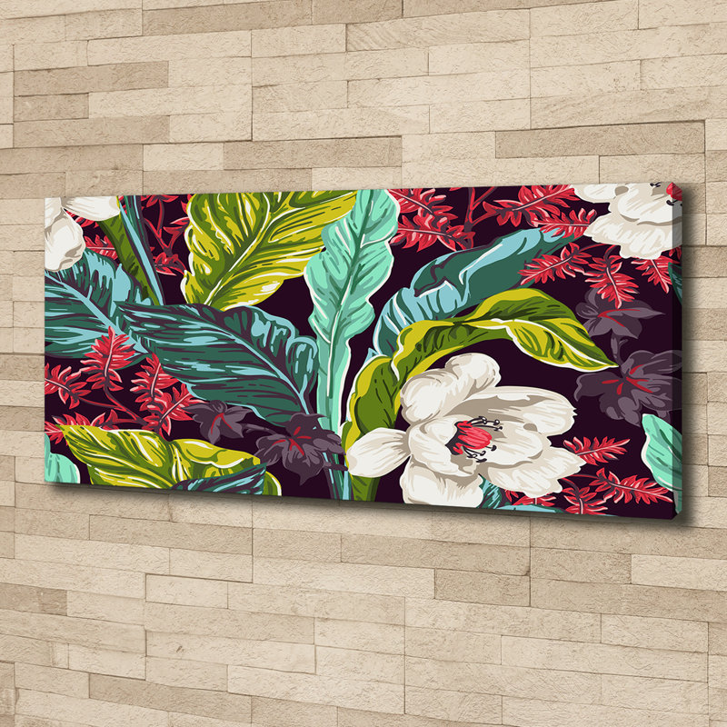 Tropical Flowers - Print, Canvas, 50cm H x 125cm W x 2cm D
