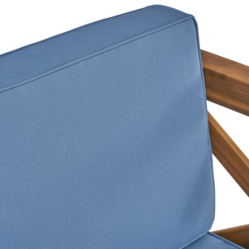 Fauteuil club, Bleu, Teck
