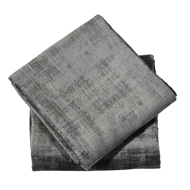 Steeple Gray Textured Velvet Euro Pillow Set of 2