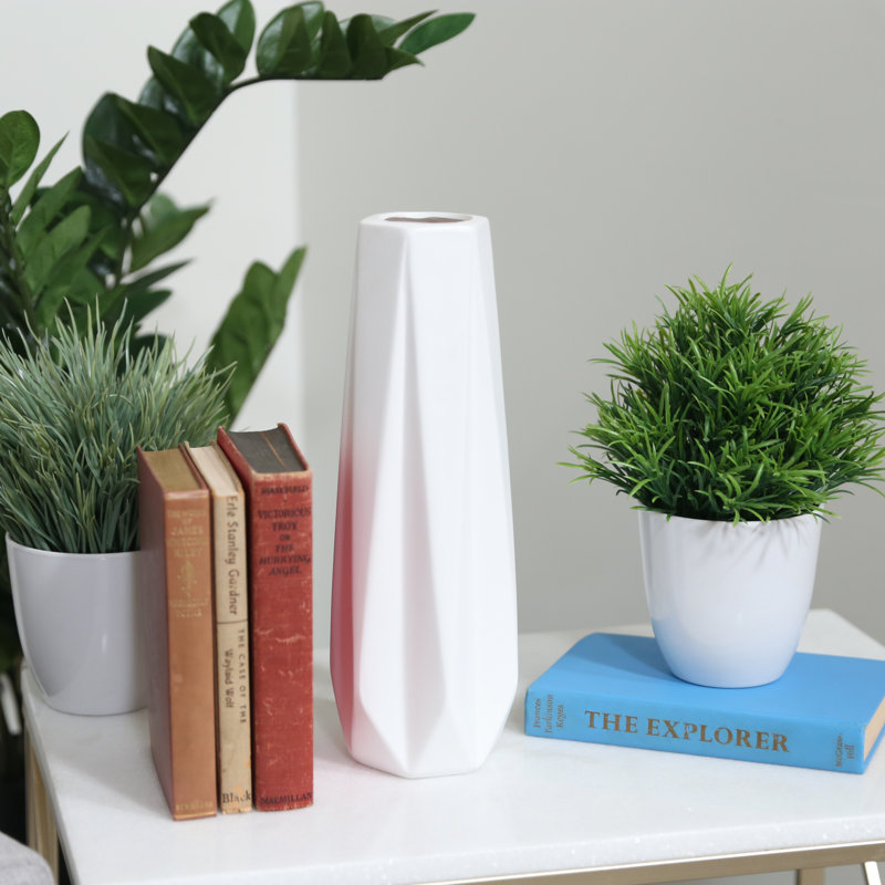 Ceramic Table Vase, 13.5" H x 5" W x 5" D