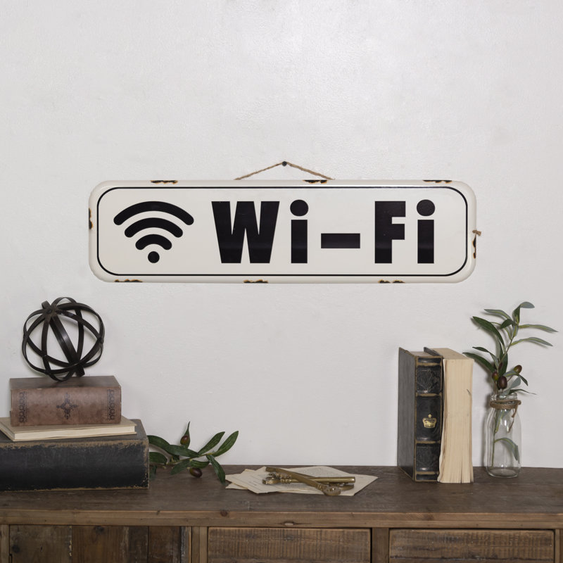 Enseigne wifi en métal