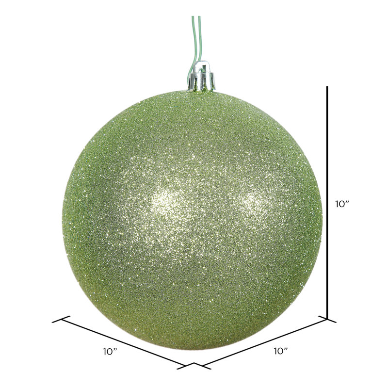 Holiday Décor Ball Ornament, 10", Celadon Glitter