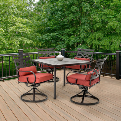 Keaney 4 - Person Patio Dining Set with Square Table , Cushions Included