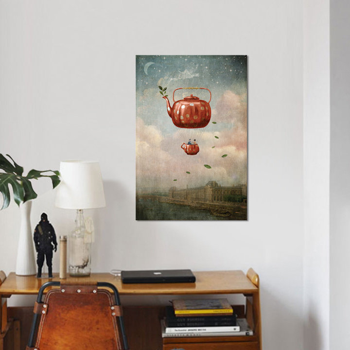 « matinée thé pour deux », impression sur toile tendue, H 18 po x l 12 po x P 1,5 po, Toile tendue, Pas de tapis