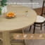 Table de salle à manger de 47 po pour 4 à 6 personnes, table de salle à manger avec tablette de rangement, plateau en grain de bois, pieds en bois robustes, tables de salle à manger peu encombrantes, tables de cuisine circulaires, naturel-1068748074