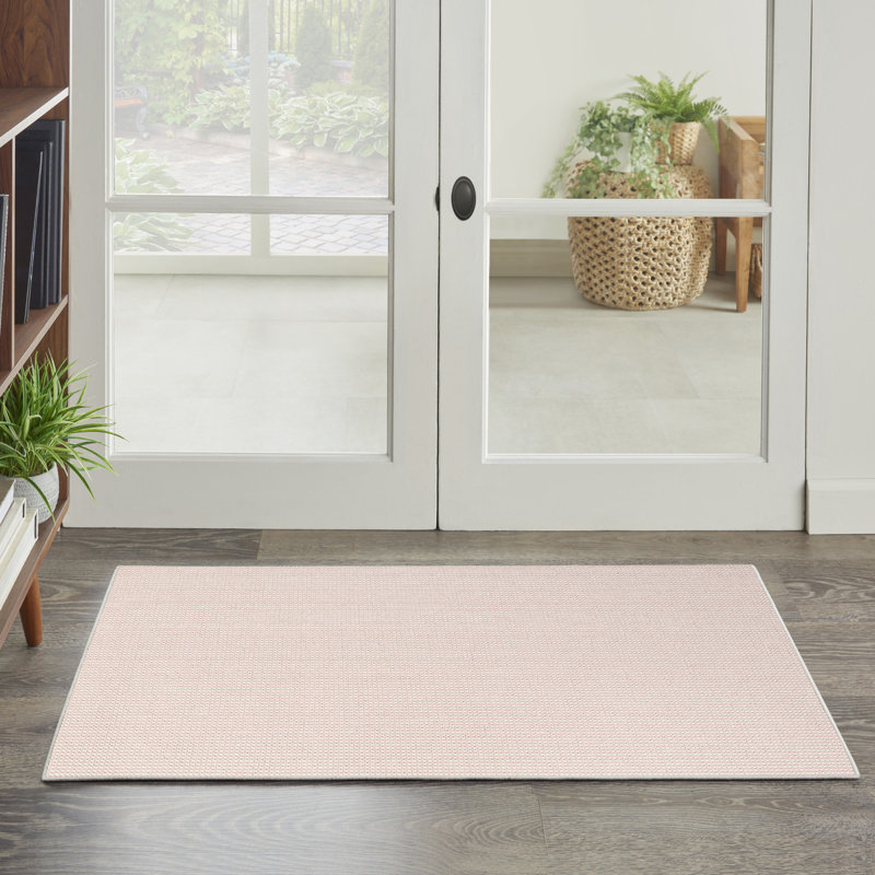 Tapis d'intérieur ivoire rose à texture naturelle 2 pi 2 po x 3 pi 9 po Nourison, Ivoire / rose