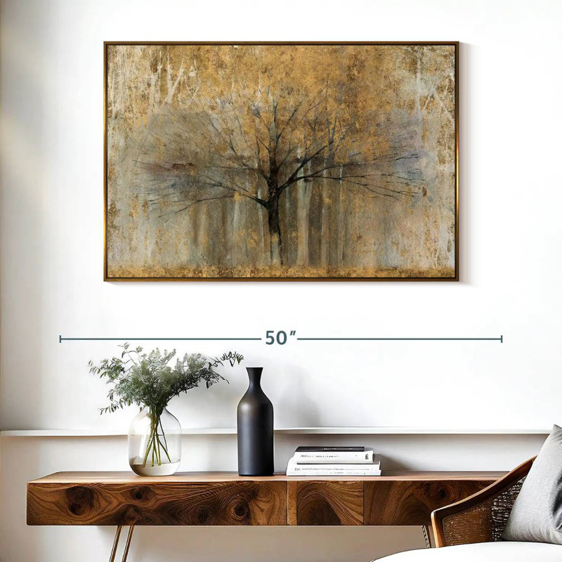 Or à bras ouverts, Cadre flottant doré, 40 po x 27 po