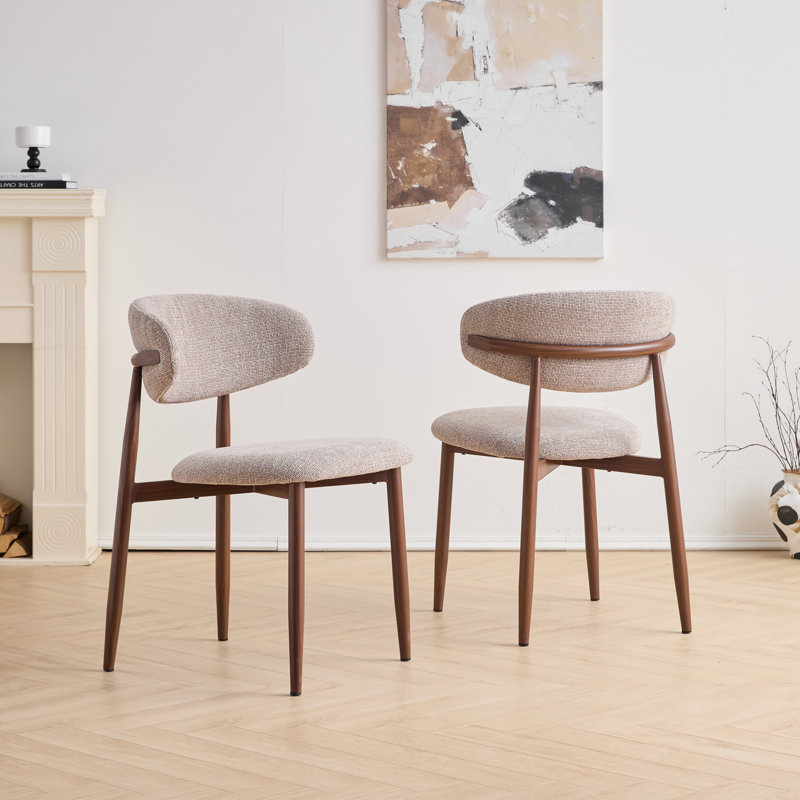Maust Metal Side Chair With Cushion, Brown
