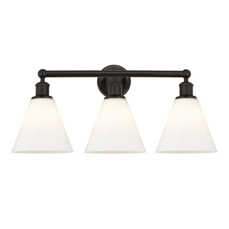 Éclairage de salle de bain à intensité variable à 3 lumières Beva, Blanc mat, Bronze huilé