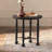 Retro Black Solid Wood Round Coffee Table