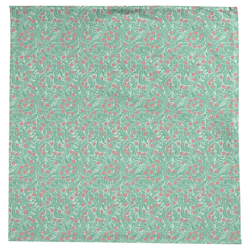 Leffel Swirly Floral Tablecloth, Green/Pink