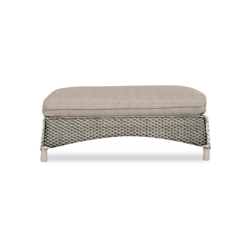 Mandalay Outdoor Ottoman, Beach Natural, Hickory