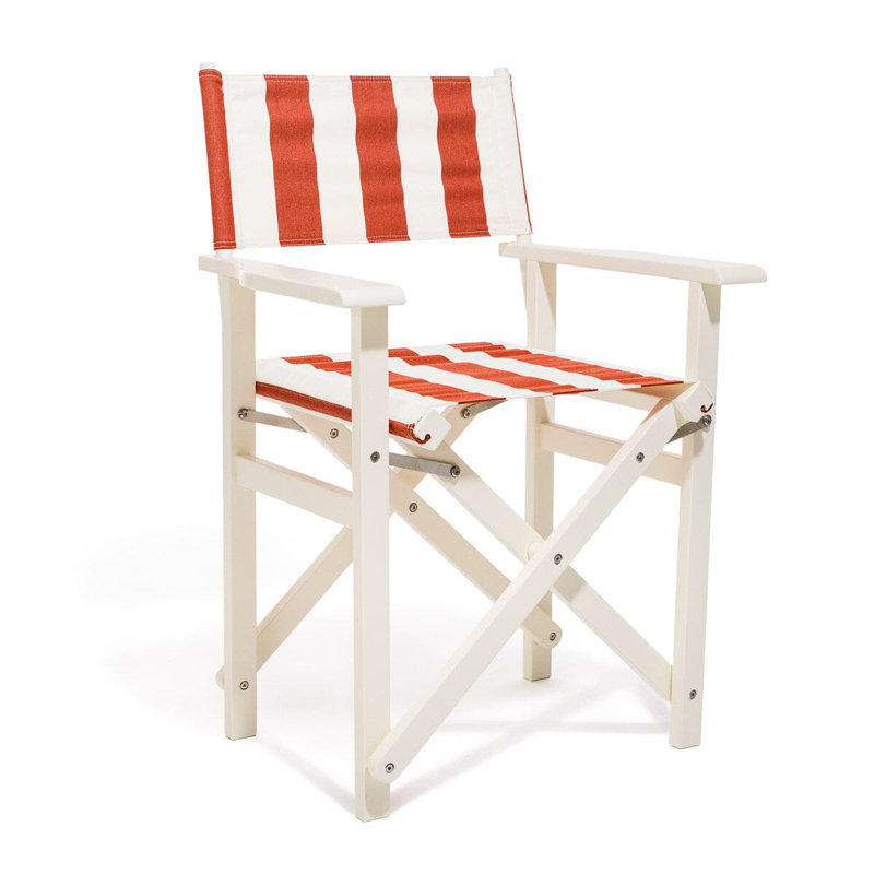 Directors Chair Table, Red/White Striped/White
