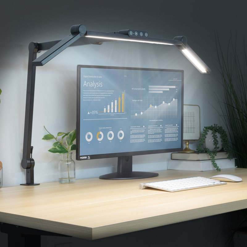 Lampe de bureau à DEL avec bras pivotants