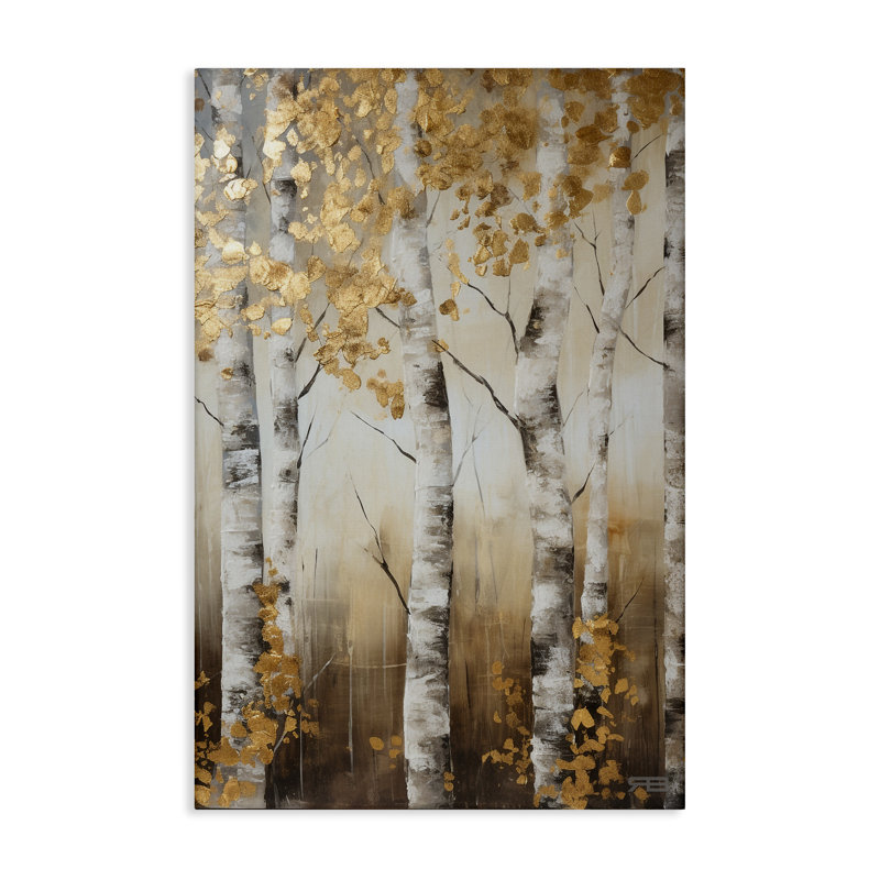 «Fall Foliage Birch», art mural sur toile par Roozbeh Bahramali, H 30 po x l 20 po