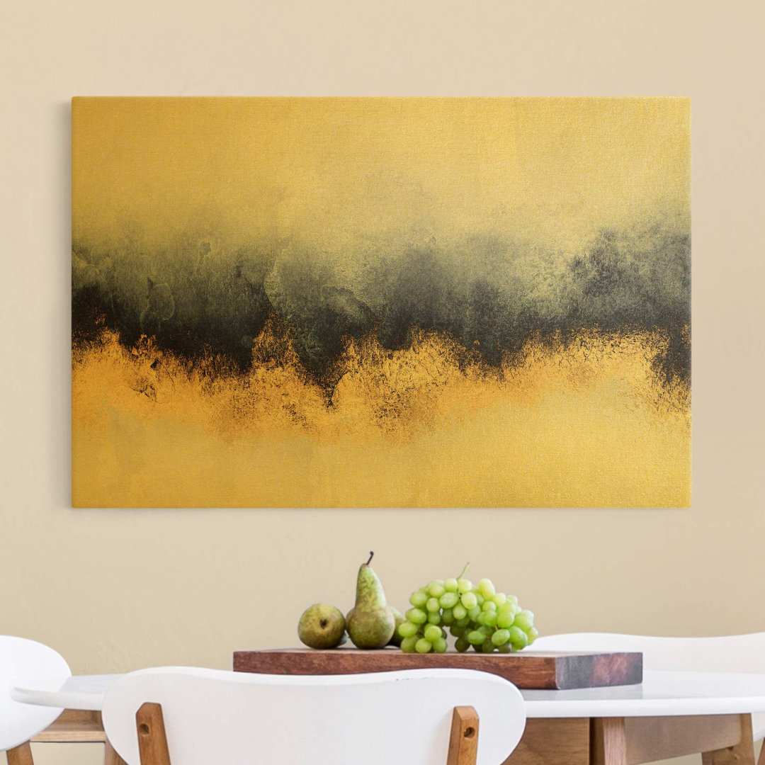 Leinwandbild Wolkenhimmel mit Gold von Elisabeth Fredriksson