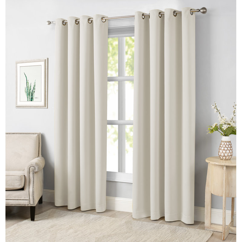 Essential Blackout Curtain Collection Blackout Pair, Beige, 52" W x 84" L