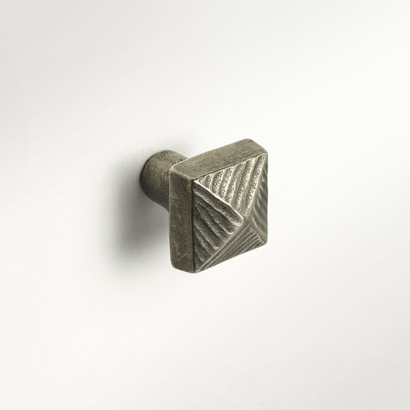 Pyramid Bronze Square Knob, White Bronze