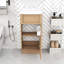 Meuble-lavabo de salle de bain avec lavabo réversible, tablette réglable et porte à pousser
