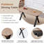 Ensemble de salle à manger rectangulaire moderne en bois avec chaise rembourrée-1542460101-1542460103