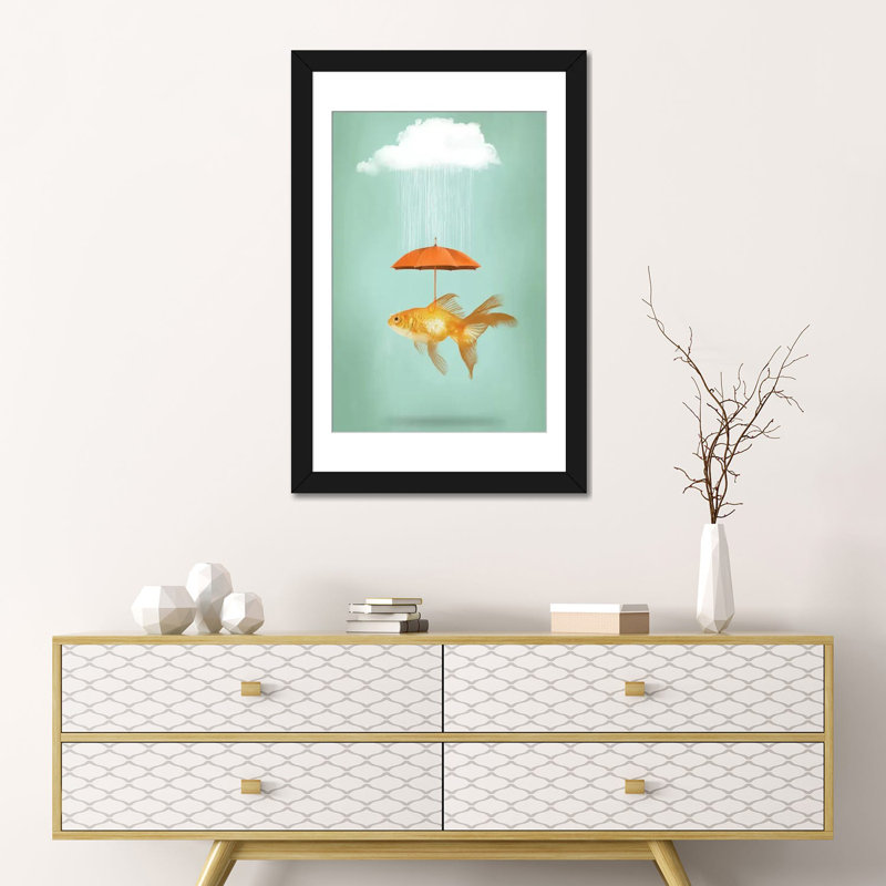 « fish cover iii », reproduction d’impression sur toile, H 24 po x l 16 po x P 1 po, Papier d'art encadré noir, Blanc