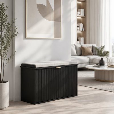 Elegant Hall Shoe Cabinet with Storage Bench and Cushioned Seat, Perfect for Entryway Organization and Comfort