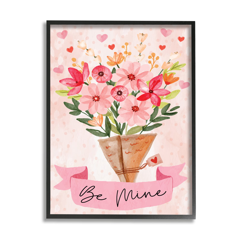 Be Be Mine, Bouquet romantique de Saint-Valentin, estampe numérique par ND Art, H 30 po x l 24 po x P 1,5 po