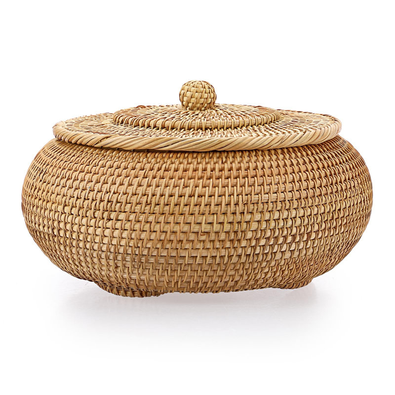 Round Rattan Boxes with Lid