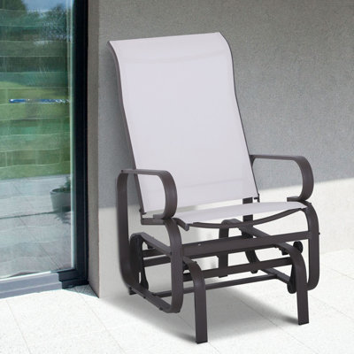 Fauteuil coulissant d'extérieur beige - à la fois léger, confortable et à bascule lisse avec cadre en acier, conception ergonomique,