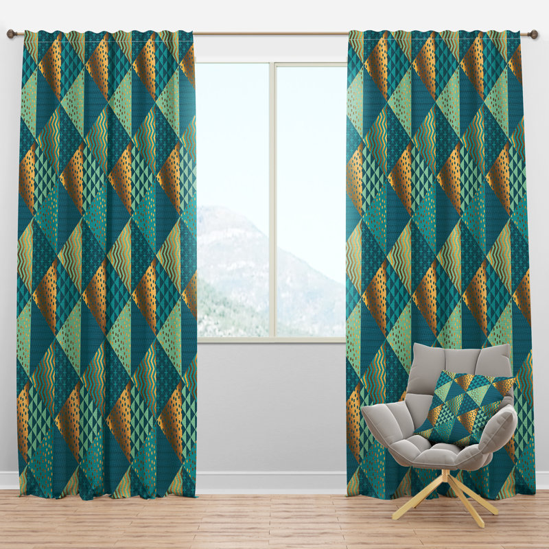 Panneau de rideau simple semi-diaphane avec passe-tringle Mid-Century Dynamics I, l 52 po x L 120 po