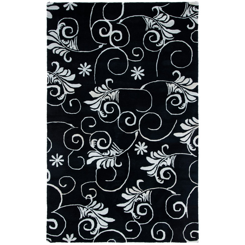 Avayah Soho Hand Tufted Wool Floral Rug, Rectangle 2' x 3'