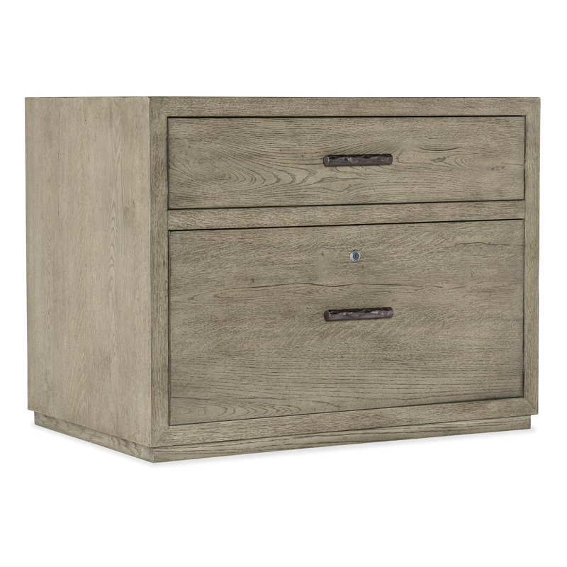 Gray Transitional 2-Drawer Lockable Lateral File Cabinet