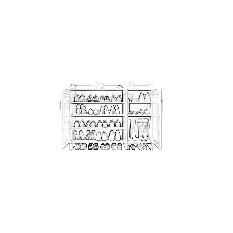Aluminum Alloy Rainproof Sunscreen Shoe Cabinet 32 Pair Shoe Storage Cabinet