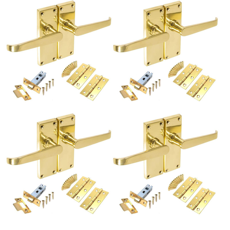  4 Set Victorian Straight Lever Latch Door Handle