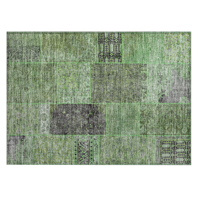 Maliq Washable Patchwork Indoor / Outdoor Rug, Rectangle 1'8" x 2'6"