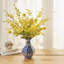 Let the Sunshine In - branches de Forsythia jaunes et boules de Billy dans un vase de style chinois