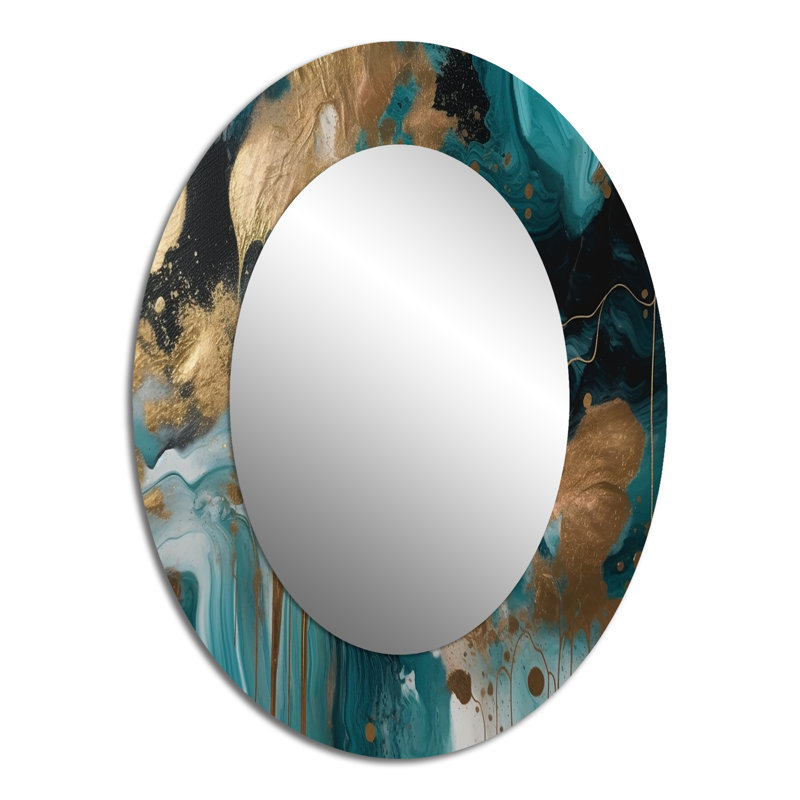 Miroir mural vert et or vert et mystérieux Marble I, 40 po x 30 po
