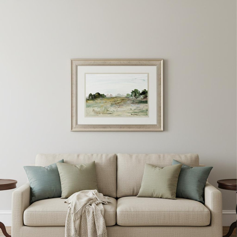 «Relaxing View II», reproduction d'art encadrée argentée