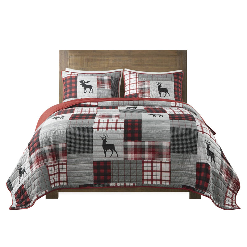 Woolrich Woodshed AZ Brown Quilt Set, Red
